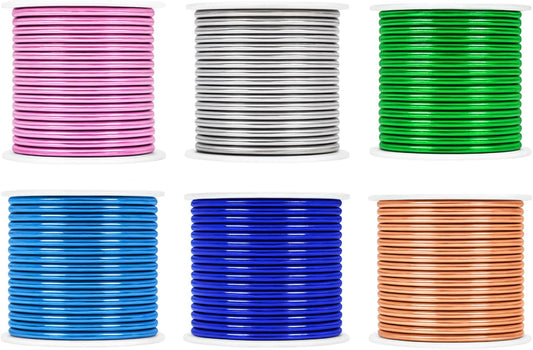 Mandala Crafts 13 Gauge Anodized Aluminum Craft Wire for Jewelry Making - 300 FT Colored Flexible Silver Copper True Blue Pink Ice Blue Green Wire - Bendable for Bonsai Armature Crafting Sculpting - Crafty Corner