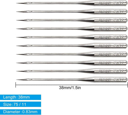50 PCS Embroidery Sewing Machine Needles for Brother Size 75/11 130/705H HAx1 Sewing Needles for Brother Sewing Machine (5 Pack of 10 Needles)