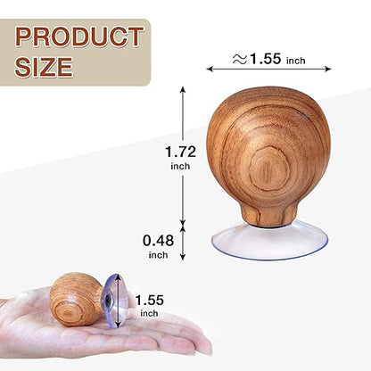 SAVINA Ruler Knob - Wooden Handle with Strong Suction Cup Grip – Comfortable Quilting Ruler Holder for Patchwork, Sewing, Cutting & Crafting Tools for Quilters (2)