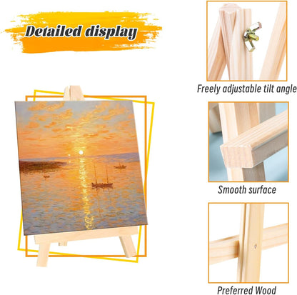 12 Pack Easel for Painting, 9 Inches Easel, Tabletop Painting Canvas Tall Wood Display Easels Set of 12, Art Craft Painting Easel Stand for Artist Adults Students