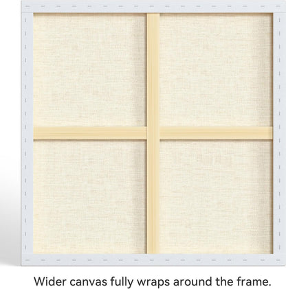 PHOENIX 36x36 Inch 2 Pack Gallery Canvas - 1.5 in Thick Extra Large Square Canvases for Painting - Deep Edge 100% Cotton 11 Oz. Gesso Primed White Blank Professional Canvas Oil & Acrylic Paints