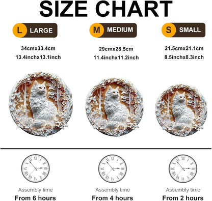 Wooden Puzzles Adults, 3D Cats Wooden Puzzles 100 Pieces, Unique Animal Shaped Wood Challenging Jigsaw Puzzles Gifts for Adults, 8.5x8.5in