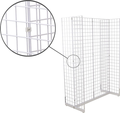 Gridwall Joining Clip Connectors for Grid Panels, Powder-Coated or Chrome Plated Steel (Quantity 20) (20, Chrome)