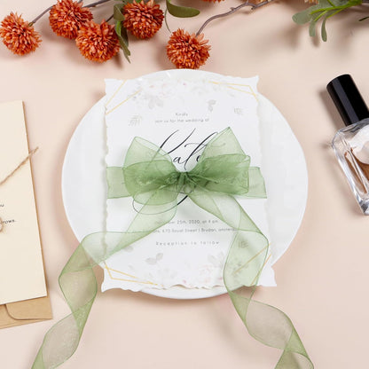 Ribbon for Gift Wrapping 3/4 inch Sage Green Sheer Organza Ribbon for Flower Bouquet Tulle Thin Chiffon Ribbons for Wedding Invitations Christmas Halloween Presents Decorations Crafts 50 Yards - Crafty Corner