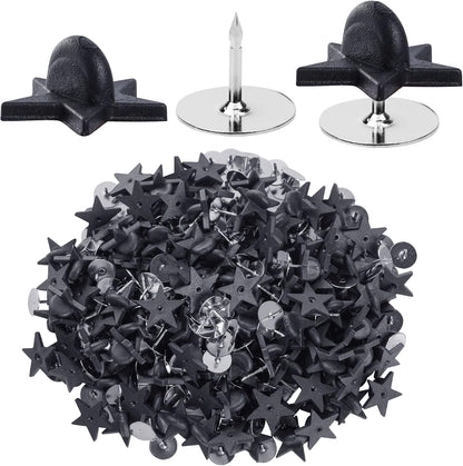 200pcs Black Rubber Pin Backs with 200pcs Blank Pins Star Shape Butterfly Clutch Tie Tacks Backings Pin Holder Keepers for Lapel Pins DIY Accessory