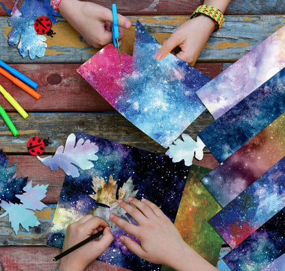 YASMEN Scrapbook Paper Pad, 24 Sheets Celestial Themed Mixture Colored Paper, 6"×6” Space Galaxy Cardstock Pads for Card Making,Designer Junk Journal, Planners, Background Borders Greeting Cards - Crafty Corner