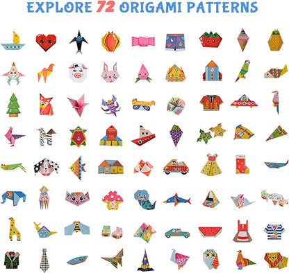Origami Kit for Kids Ages 5-16, 212 Sheets with 72 Patterns & Instruction Book | Origami Paper Kit for Beginners & Advanced | Arts & Crafts Toys for Girls & Boys Ages 8-12 | Birthday & Christmas Gifts - Crafty Corner