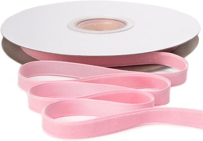 Ribbli Polyester Pearl Pink Velvet Ribbon,3/8 Inches Continuous10-Yard Spool,Christmas Ribbon for Gift Wrapping,Floral Bouquets, Home Decor - Crafty Corner