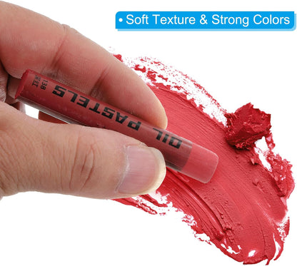 PATIKIL Red Oil Pastels, 12Pcs Soft Oil Crayons Creamy Pastels Stick Art Supplies for Art Painting Drawing Blending Graffiti for Artists Beginners