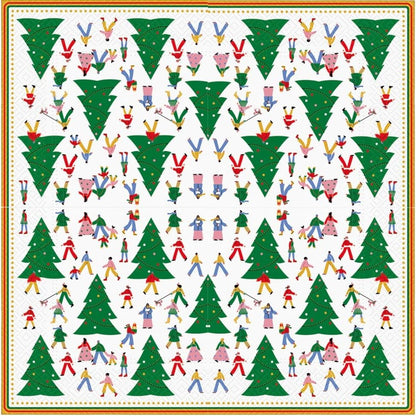 20-ct 13x13 Christmas Paper Decoupage Napkins, 3-Ply Servilletas Tissue Napkin for Dinner and Parties, Disposable Napkins (Christmas Hustle)