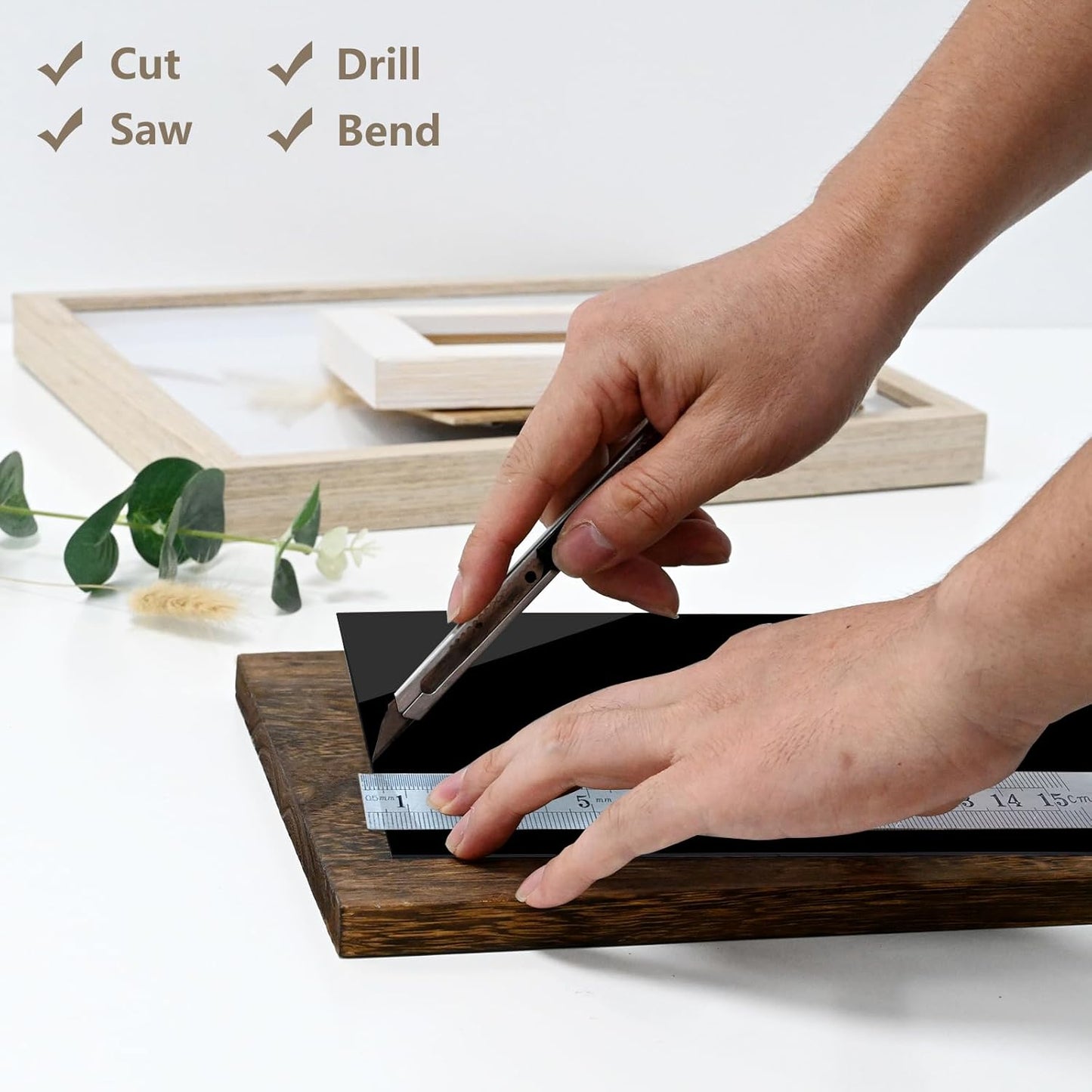 Egofine 4" x 6" Black Plexiglass Sheets 12 Pack 0.04 Inch Cast Acrylic Sheet Thick for DIY Craft Projects, Painting, Photography, Sign, Display Stand, Home Decor, Easy to Cut