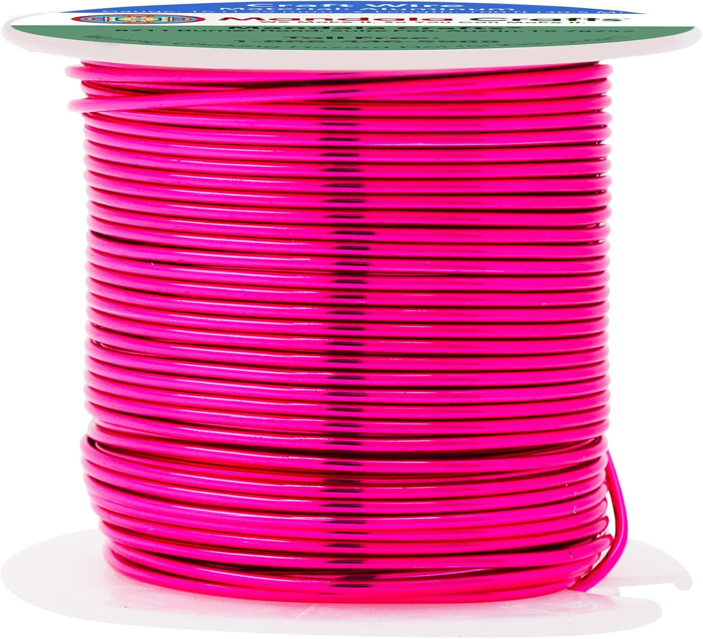 Mandala Crafts 16 Gauge Anodized Aluminum Craft Wire for Jewelry Making - 100 FT Colored Flexible Hot Pink Wire - Bendable for Bonsai Armature Crafting Sculpting - Crafty Corner