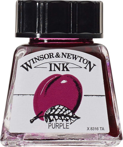 Winsor & Newton Drawing Ink, 14ml Bottle, Purple - Crafty Corner
