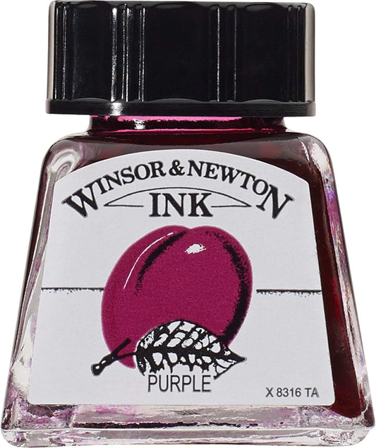 Winsor & Newton Drawing Ink, 14ml Bottle, Purple - Crafty Corner