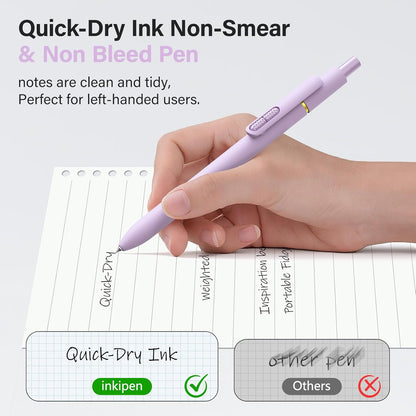 8Pcs Gel Pens - 0.5mm Black Ink Pens Fine Point Smooth Writing, Quick Drying Retractable Pen for Journaling, Cute School & Office Supplies