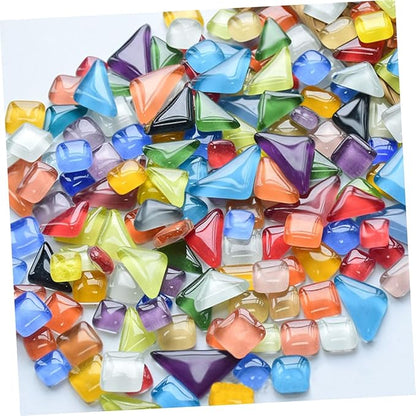 Totority DIY Mosaic Supplies Crystal Glass for Home Decor Easy to Apply Frames Tables and Stepping Stones for Creative Projects