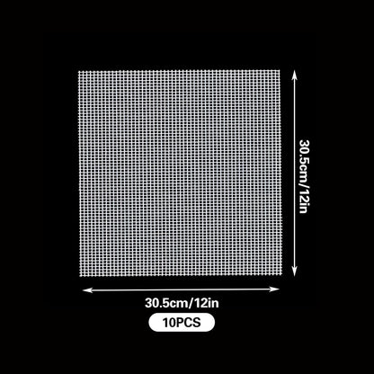 10 Sheets 12'' x 12'' Mosaic Mesh for Mounted Tile Fiberglass Mesh Backing, (Non Sticky)