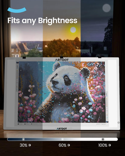 ARTDOT A1 Large LED Light Pad for Diamond Painting AC Powered Light Board Kit Adjustable Brightness Light Box Drawing for 5D Diamond Painting Kits