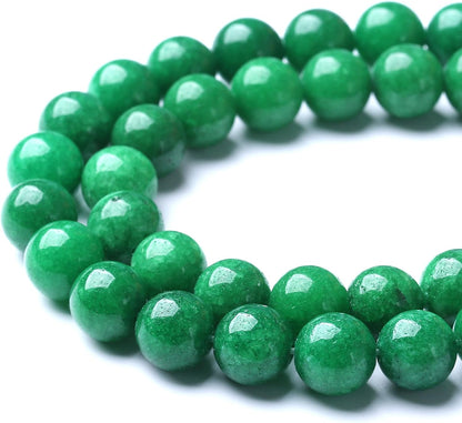 8MM Blackish Green Cloudy Chalcedony Stone Beads Round Loose Beads for Jewelry Making Bracelet Necklace 90pcs 2 Strands 32"