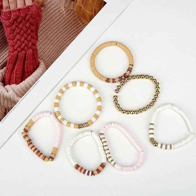 Gionlion 3000 Pcs Clay Beads for Bracelets, Bracelet Making kit Golden Beads for Jewelry Making, Charms Bracelet Kit DIY Arts and Crafts Birthday Easter Gifts