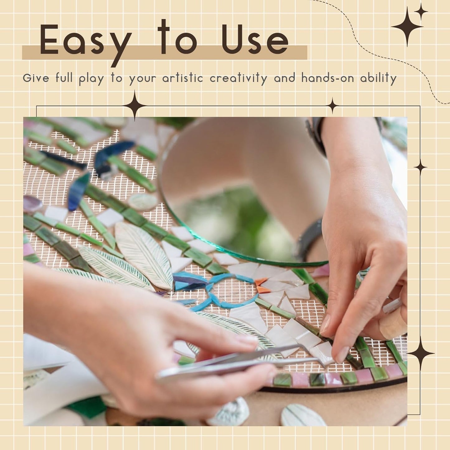 24 Set 12 x 12 Mosaic Mesh for Back Mounted Tile Fiberglass Mosaic Mesh Backing Boast for Tile Installation Supplies Tools (Non Sticky)