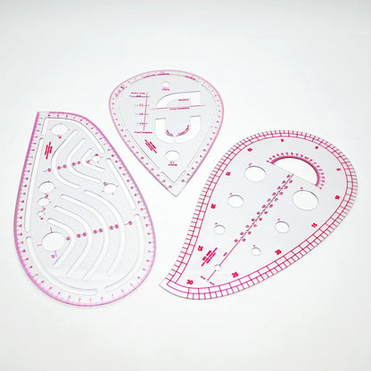 Fashion Clear Metric Sewing Ruler Set,French Curve Pattern Rulers for Beginners, Tailors, Designers, Quilting, Embroidery, Cross Stitch, Crochet, Knitting 9pcs