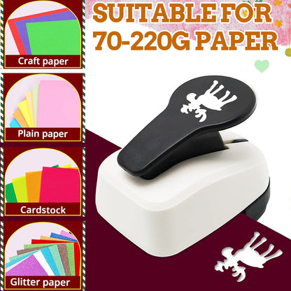 1 inch Christmas Punch for Craft, Deer Paper Punch for Paper Crafting, Reinforce Lever Action Deers Shape Hole Punches, Deer Punches for Scrapbooking Gifts DIY Arts - Crafty Corner