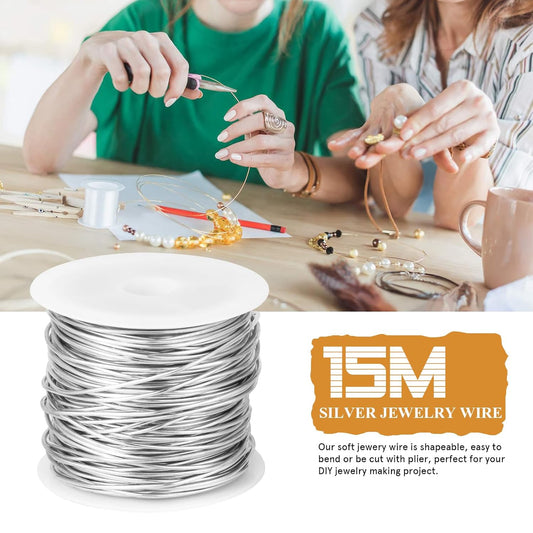 49FT Jewelry Wire 18 Gauge Tarnish-Resistant Copper Beading Wires Roll Bulk for DIY Crafts Jewelry Making, Silver Wire - Crafty Corner