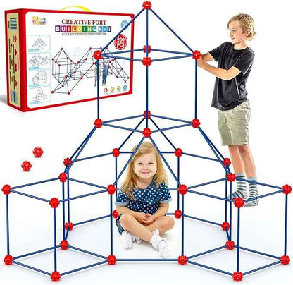 Fort Building Kit for Kids,STEM Construction Toys, Educational Gift for 4 5 6 7 8 9 10 11 12 Years Old Boys and Girls,Ultimate Creative Set for Indoor & Outdoors Activity,200 Pcs,Original