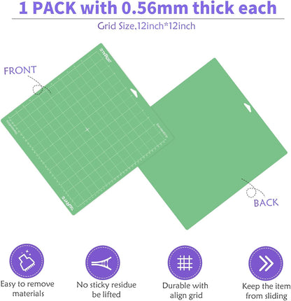 HTVRONT HTV Heat Transfer Vinyl Bundle: 36 Pack 12 x 10" Iron On Vinyl with 1 Pack Standard Grip Cutting Mat for T-Shirt, 25pcs Assorted Colors HTV Vinyl with Tweezer for All Cutting Machine