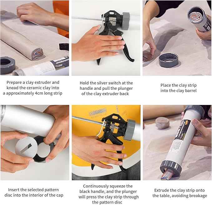 Griiyakii Clay extruder Tool，Clay Gun Tools are allocated 14 Different Plates for Sculpting and Crafting with The Hand held Clay Extrusion Gun