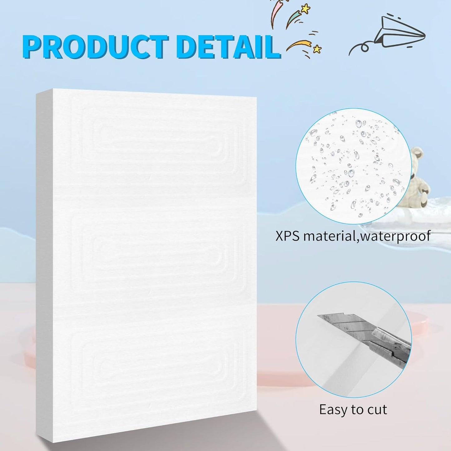 LuckyFoam White 4 Pack 12x7.5x1 inch Foam Sheets 1 Inch Thick Polystyrene Rectangles XPS Foam Board Craft for Insulating DIY Modeling Art Supplies - Crafty Corner
