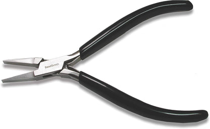 The Beadsmith Flat Nose Pliers – Extra Fine Tips – 4.5 inches (114mm) – PVC Grip Handle with Double Leaf Springs – Jewelry Making Tool for Creating Bracelets, Earrings and Necklaces - Crafty Corner