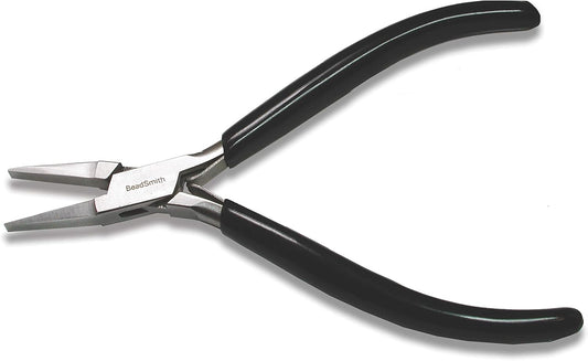 The Beadsmith Flat Nose Pliers – Extra Fine Tips – 4.5 inches (114mm) – PVC Grip Handle with Double Leaf Springs – Jewelry Making Tool for Creating Bracelets, Earrings and Necklaces - Crafty Corner