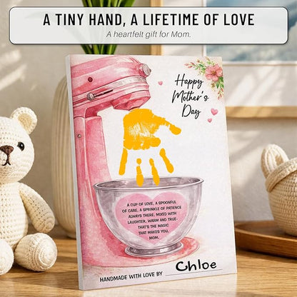 Mothers Day Crafts For Kids, Toddlers - First Mothers Day Gifts For Mom From Kids Arts And Crafts - Hand Frint Craft & Art Activity - DIY Handprint Gifts For Grandparents, Mom From Kid, Son, Daughter