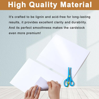 40 Sheets White Shimmer Cardstock 8.5 x 11 Scrapbooking Paper, 75lb Heavyweight Paper Card Stock for DIY Cards Making, Business Cards, Wedding Invitations, Menus, Anniversary Card