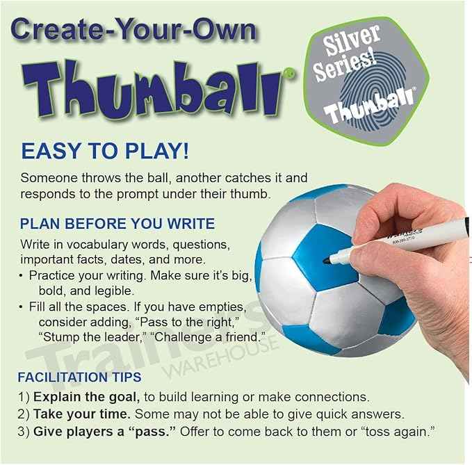 Trainers Warehouse 6" Thumball Collection, 32 Prompts for Conversation, Team Building, Relationship and Training