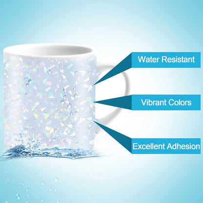 Outus 24 Sheets Holographic Sticker Paper Holographic Laminate Sheets Transparent Overlay Lamination Sticker Self Adhesive Vinyl Film A4 Size, 8.25 x 11.7 Inches(Gem Patterns)