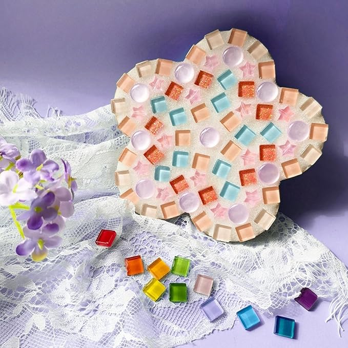 SUNGDOGIN DIY Handmade Decoration Materials Stepping Stone kit, Mosaic Loose Particles Suitable for Coasters, vase Decoration, Family Interactive Party (type1)