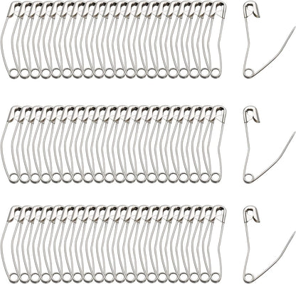 300Pcs Curved Safety Pins Size 1, 1-1/16 inch / 27mm Quilting Basting Pins, Bent Safety Pins for Quilting and Knitting (Sliver)