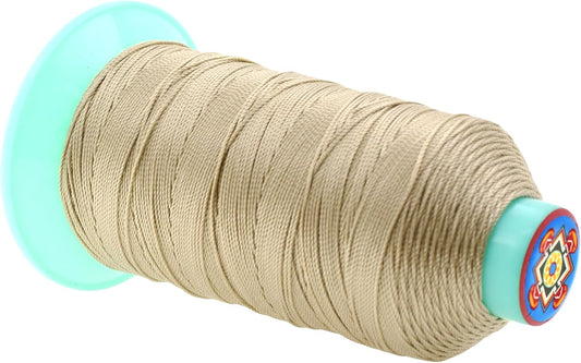 Mandala Crafts Bonded Nylon Thread Cream Heavy Duty Sewing Threads - 415 YDs Size 346 210D T350 Tex 350 Thread for Leather Jeans Weaving Outdoor Marine Upholstery Threads