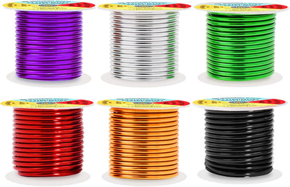 Mandala Crafts 10 Gauge Anodized Aluminum Craft Wire for Jewelry Making - 120 FT Colored Flexible Silver Black Gold Purple Red Kelly Green Wire - Bendable for Bonsai Armature Crafting Sculpting - Crafty Corner