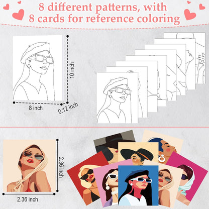 Cholemy 36 Pcs Paint and Sip Kit for Adults 8''x10'' Pre Drawn Canvas for Painting DIY Afro Acrylic Painting Kit Wood Easel Brushes Date Night Bulk for Christmas Party Gifts(Modern Woman) - Crafty Corner