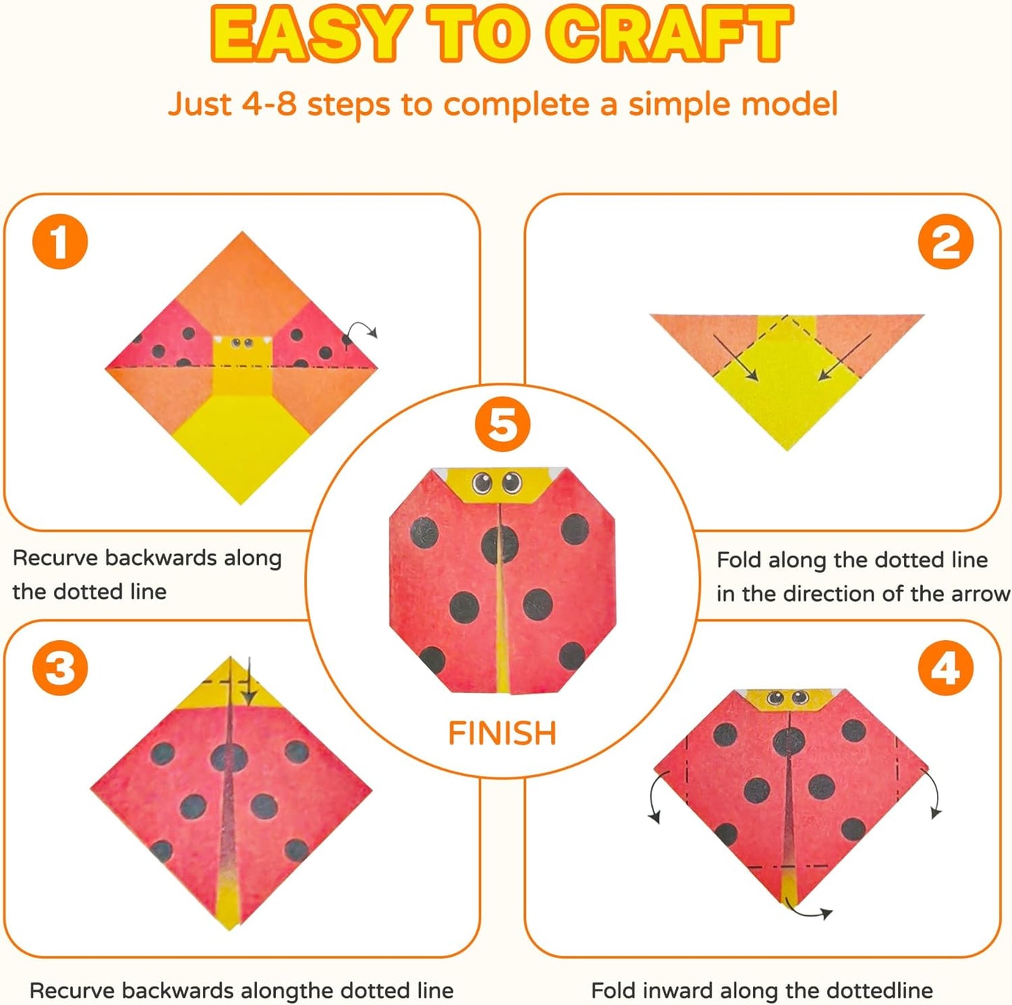Craft Origami Paper for Kids,204 Sheets Colorful Folding Paper with 72 Patterns and Guiding Book Art Projects Kit for 5-12 Years Old Girl Boy Teen Birthday Christmas Present Preschool Educationa - Crafty Corner
