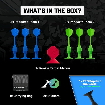 Popdarts Game Rookie Pack – Beginner-Friendly Suction Cup Dart Game for Kids, Families, and New Players | Indoor & Outdoor Target Toss Game | Fast Setup, Durable, Simple Rules, and Fun for All Ages!