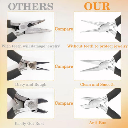 6 Pack Jewelry Pliers Set, Mini Pliers Set, Jewelry Making Include Flat, Jewelry Tools, Needle, Round, Bending Linesman, Applicable to Handicrafts, Earring Making, Repairing Electronic - Crafty Corner