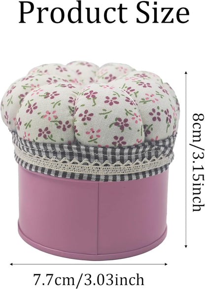 pson Pumpkin Shaped Pin Cushion with Storage Box, Cute Sewing Needle Holder for Quilting, DIY Crafts, Needlework, Sewing(Flowery)