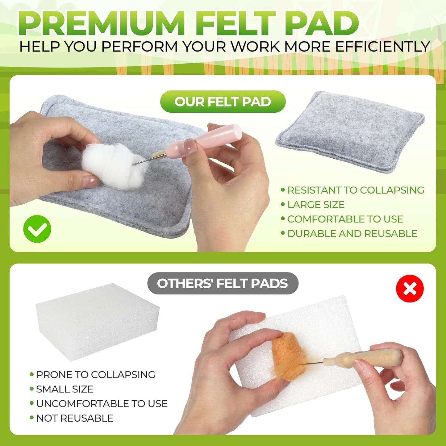 MOREJMTT Needle Felting Kit, 5 PCS Animal Needle Felting Beginner Kits, Wool Felt Needle Felting Tools Foam Pad, Craft Party Supplies for Beginners Adult(Forest Animals)