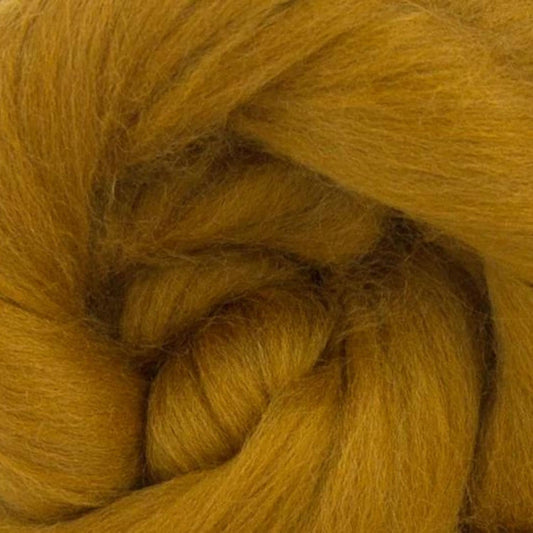 Revolution Fibers Merino Wool Combed Top | 1 lb Premium Wool Roving | 22 Micron, Best Merino Wool for Spinning, Tapestry, Needle Felting, Big Yarn Roving and Wall Hangings (Antique Yellow)