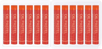 PATIKIL Orange Oil Pastels, 12Pcs Soft Oil Crayons Creamy Pastels Stick Art Supplies for Art Painting Drawing Blending Graffiti for Artists Beginners